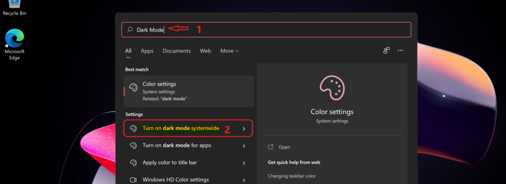 Windows 11 How to Turn On Dark Mode System Wide | Easy Method | Color Themes