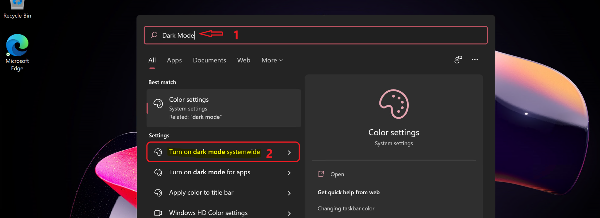 Windows 11 How To Turn On Dark Mode System Wide | Easy Method | Color ...