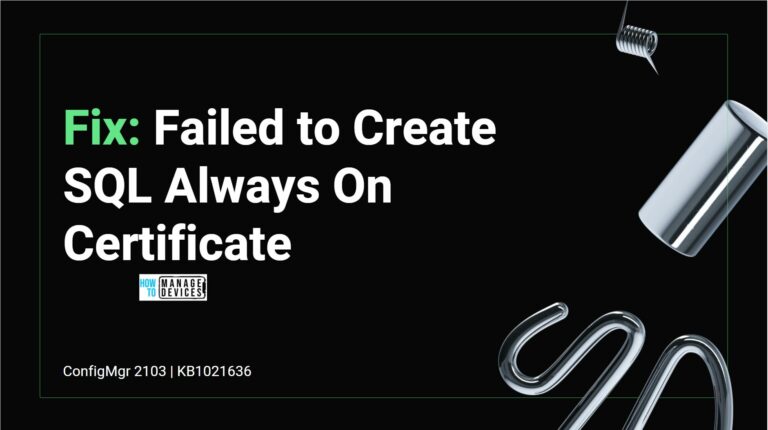 Failed to Create SQL Always SCCM