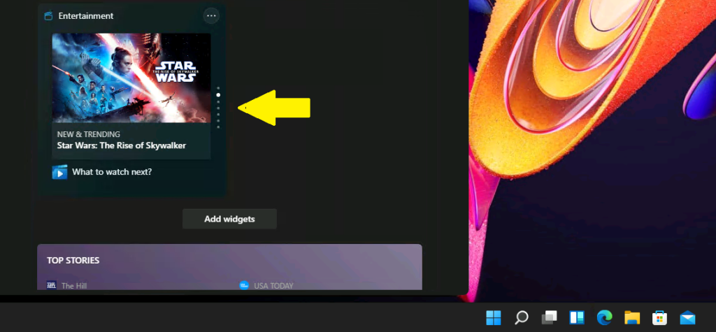 What is the Windows 11 Entertainment widget? 2