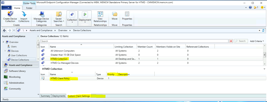 The best method to Find Custom Client Settings for a Collection in SCCM ConfigMgr