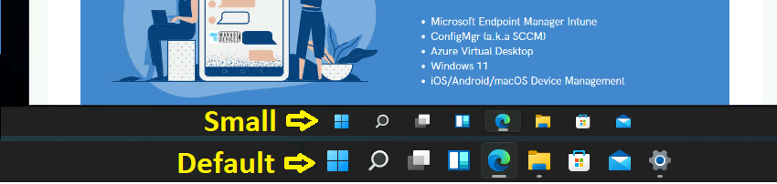 How to make Windows 11 Taskbar Icons or Buttons Smaller 4