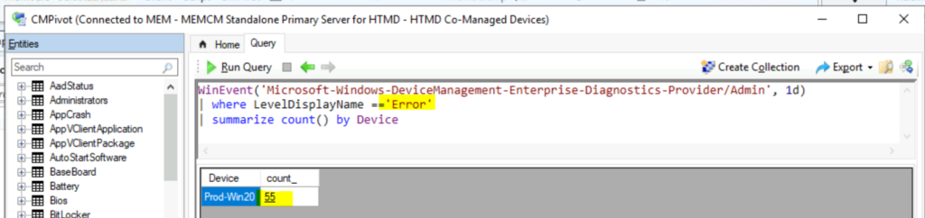 How to Collect Intune Event Logs using SCCM ConfigMgr CMPivot