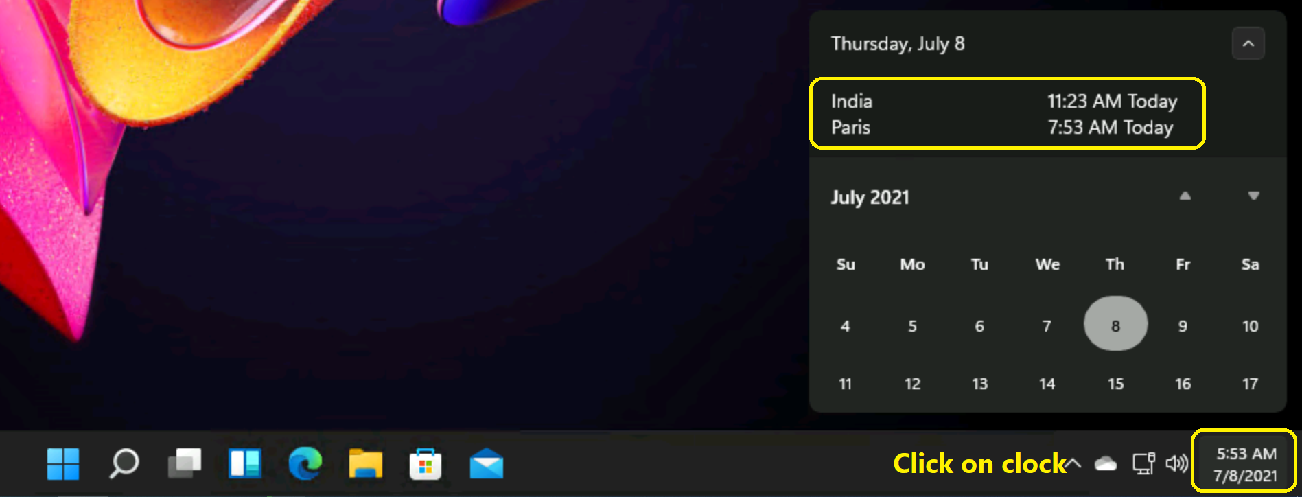 windows 10 analog clock in taskbar 2018