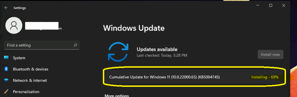 Latest Windows 11 update End User experience