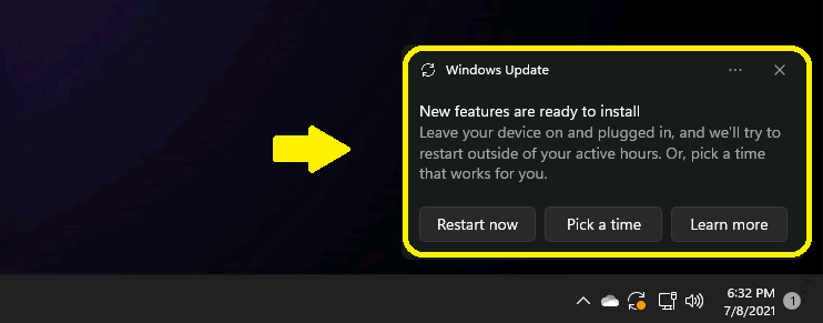 First Windows 11 update experience