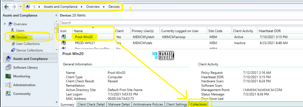 Find Collection Members for a Device in SCCM ConfigMgr Easiest Option List of SCCM Collections a Device is a Member of