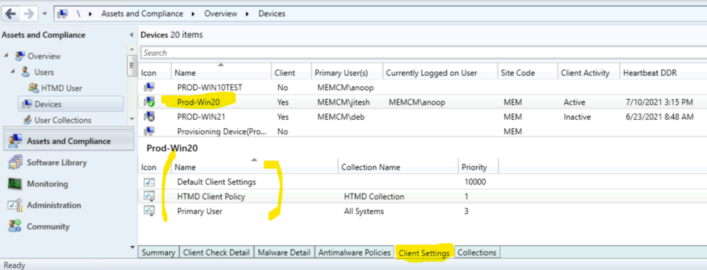 Find List of SCCM Client Settings Assigned for a Device in ConfigMgr Console Easiest Method