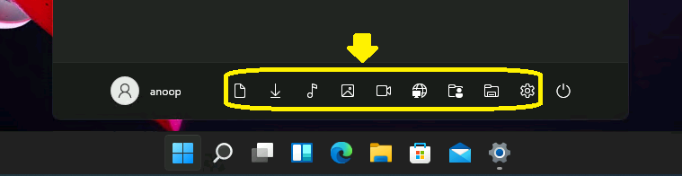 Windows 11 Folders to Appear Next to the Power Button How to Customize - Fig.4