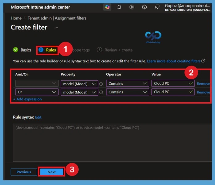 Create Windows 365 Cloud PC Assignment Filters in Microsoft Intune 4 Create Windows 365 Cloud PC Assignment Filters in Microsoft Intune 4