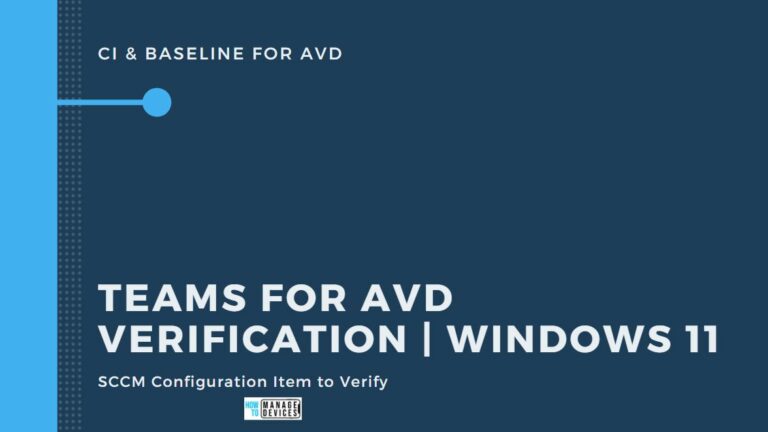 Verify Teams for AVD using SCCM