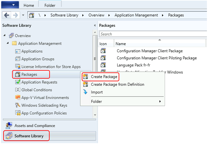 SCCM Console - Create Package