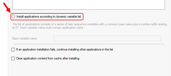 Install applications according to dynamic variable list