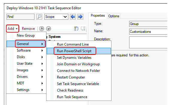 How to execute powershell scripts from MDT? - Server Fault