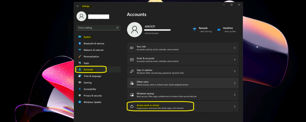 Windows 11 Intune Enrollment Process using Company Portal Application Settings App 1 Windows 11 Intune Enrollment Process