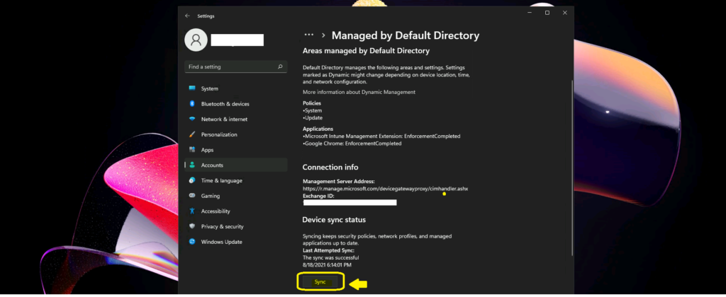 Windows 11 Intune Enrollment Process using Company Portal Application Settings App 15 Windows 11 Intune Enrollment Process using Company Portal Application Settings App 8