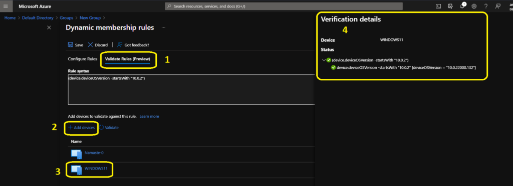 Create Windows 11 Azure AD Device Group 4 Create Windows 11 Azure AD Device Group - AAD Dynamic Device Group