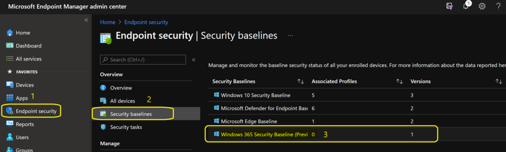 Deploy Windows 365 Security Baseline Policies to Cloud PCs