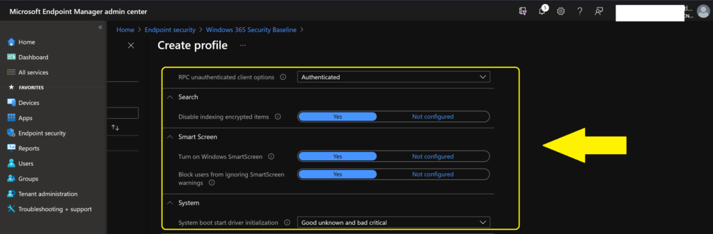 Deploy Windows 365 Security Baseline Policies to Cloud PCs