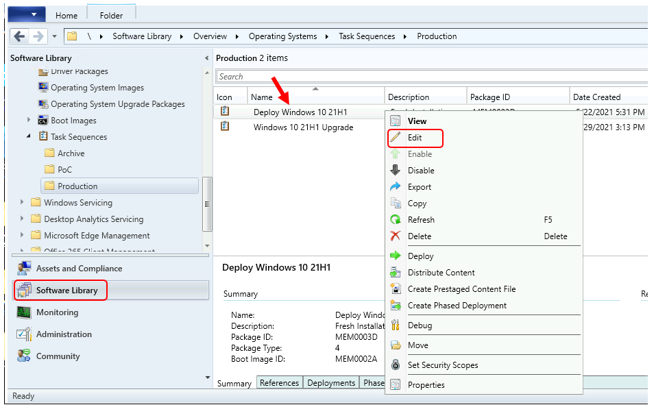 Run Powershell script from software package