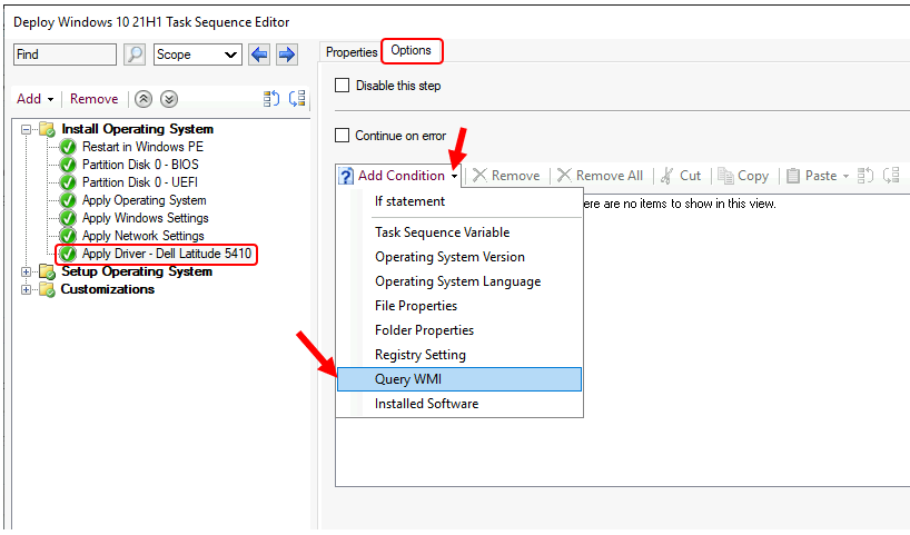 ADD Apply Driver Package Step to SCCM Task Sequence