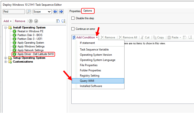 Add Apply Driver Package Step to SCCM Task Sequence