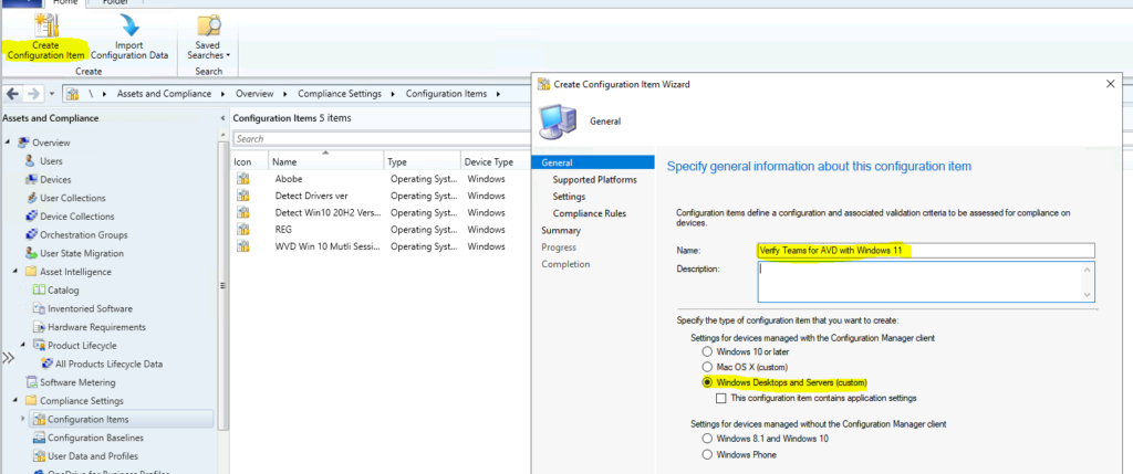 Verify Teams for AVD using SCCM Configuration Item with Windows 11 Operating System