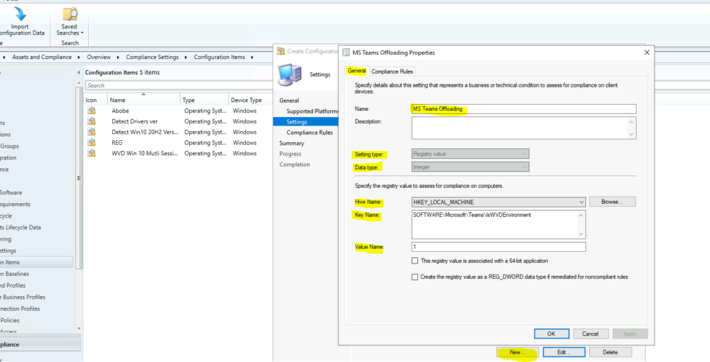 Verify Teams for AVD using SCCM Configuration Item with Windows 11 Operating System