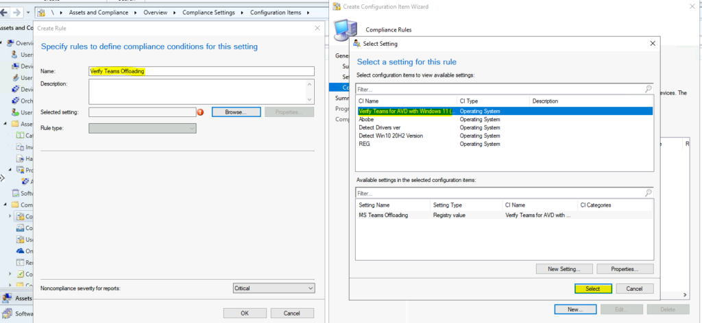 Verify Teams for AVD using SCCM Configuration Item with Windows 11 Operating System