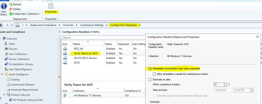 Verify Teams for AVD using SCCM Configuration Item with Windows 11 Operating System