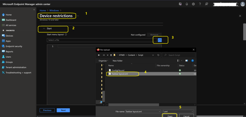 Deploy Start Menu Taskbar Custom Layout Settings using Intune Cloud PC