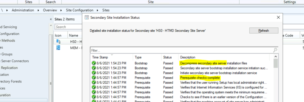 SCCM Secondary Server Upgrade to 2107 Version