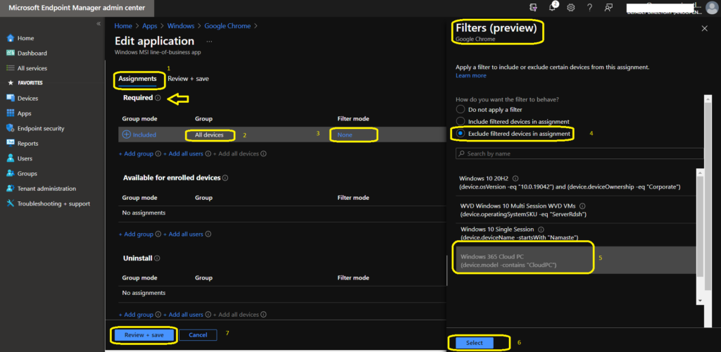 Create a Filter Rule for Windows 365 Cloud PCs using Intune