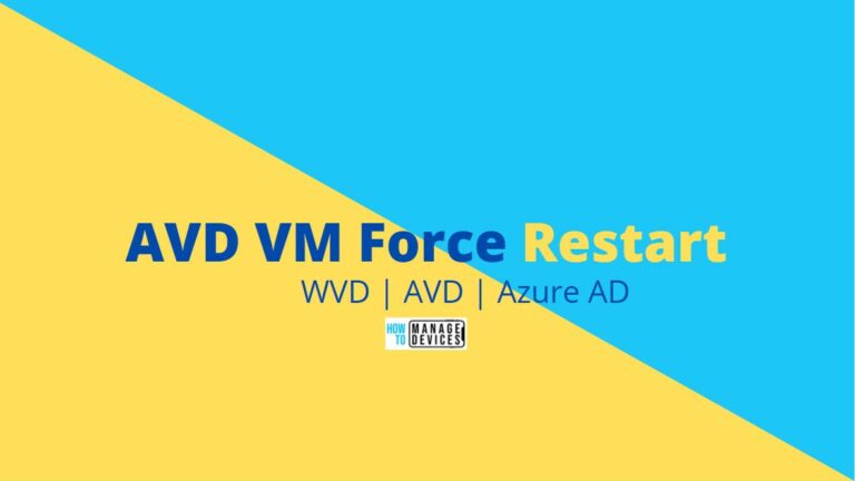 AVD VM Force Restart issue