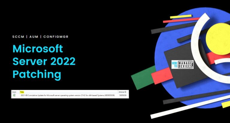 Enable Patching for Server 2022 using SCCM