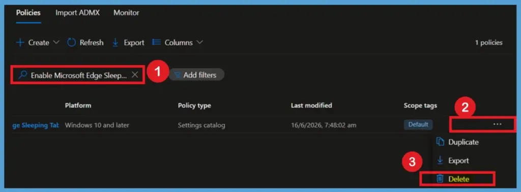 How to Set Microsoft Edge Background Tab Inactivity Timeout for Sleeping Tabs using Intune Policy -Fig.14