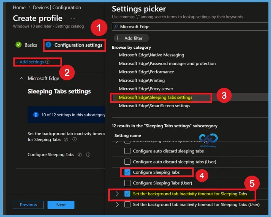 How to Set Microsoft Edge Background Tab Inactivity Timeout for Sleeping Tabs using Intune Policy -Fig.4