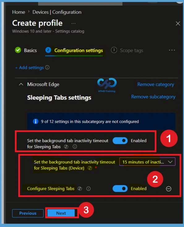 How to Set Microsoft Edge Background Tab Inactivity Timeout for Sleeping Tabs using Intune Policy -Fig.6
