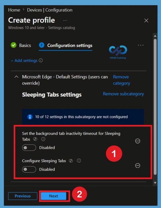 How to Set Microsoft Edge Background Tab Inactivity Timeout for Sleeping Tabs using Intune Policy -Fig.5