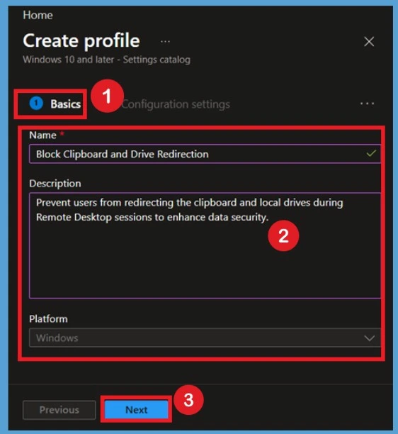Manage Remote Desktop Clipboard and Drive Redirection Policies to Prevent Data Leakage using Intune- Fig.3
