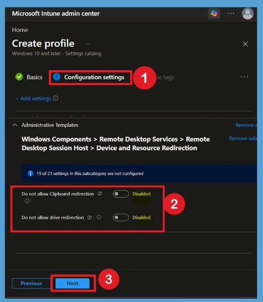 Manage Remote Desktop Clipboard and Drive Redirection Policies to Prevent Data Leakage using Intune - Fig.5