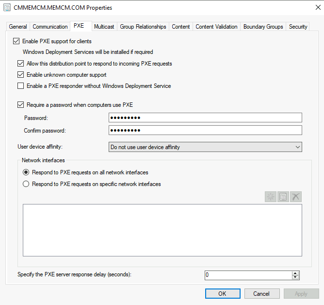 SCCM ConfigMgr DP Roles have PXE and Throttling Options