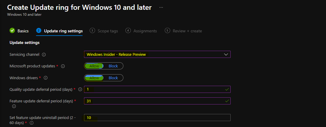 Software Update Policy Rings in Intune MEM - Fig.2