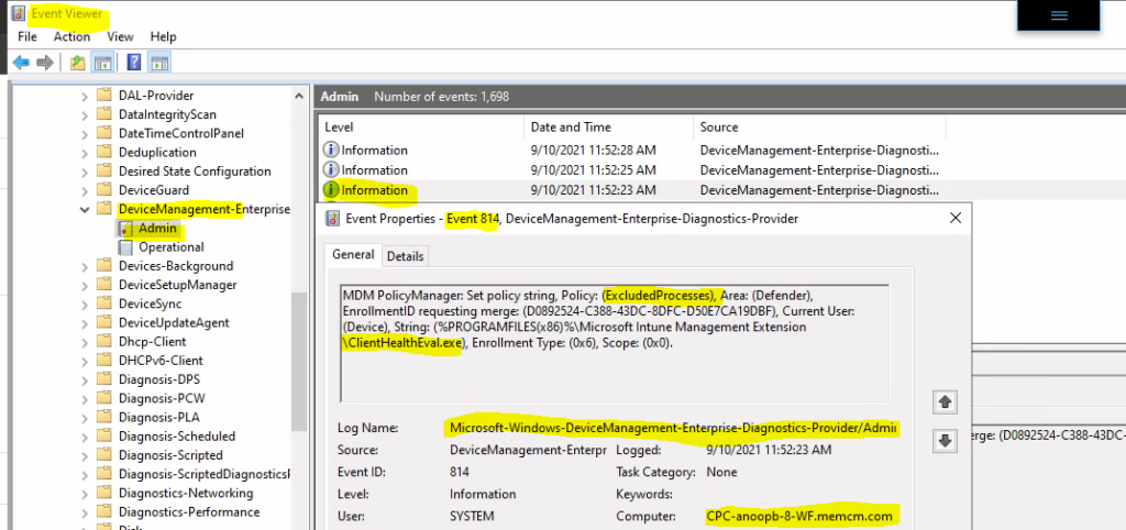 Check Event Logs to Review Microsoft Defender Policy Changes