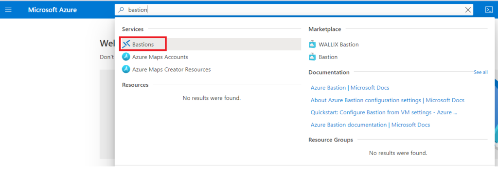 Step by Step Guide to Configure Azure Bastion Host 4 Azure Portal - Under services, click Bastions.