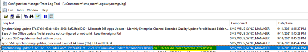 SCCM Deployment of Windows 10 KB5005565 and KB5005566