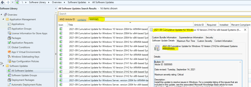 How to Deploy KB5005565 Using SCCM