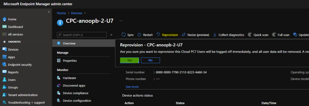 How to Reprovision Cloud PC Windows 365