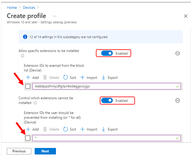 Settings Catalog – Manage Microsoft Edge Extensions using Intune