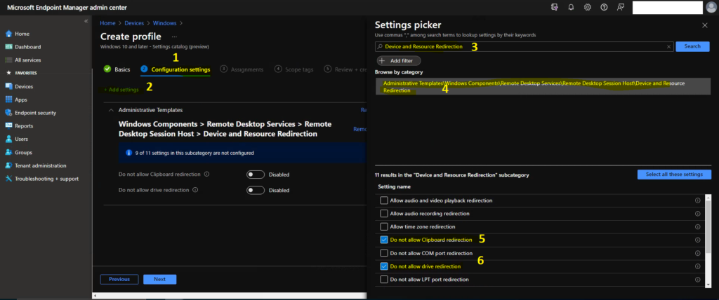Configure Cloud PC RDP Properties using Intune Settings Catalog 4 Cloud PC RDP Properties using Intune